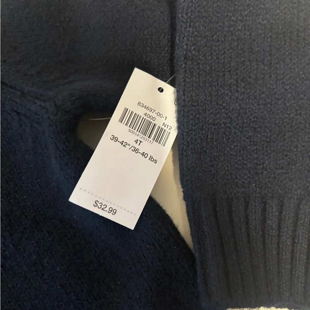 Navy Blue Kids Cardigan with Holiday Trucks Design NWT - Picture 4 of 5